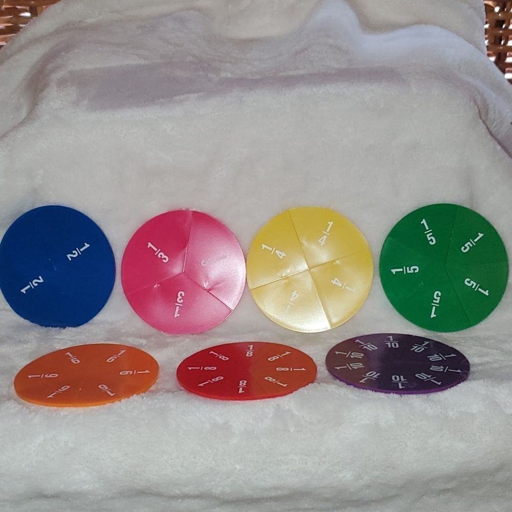 Fraction Plastic Discs Set of 6 Homeschool